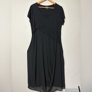 Elegant Ronen Chen Black Draped Dress. Officewear or Night Out. 12